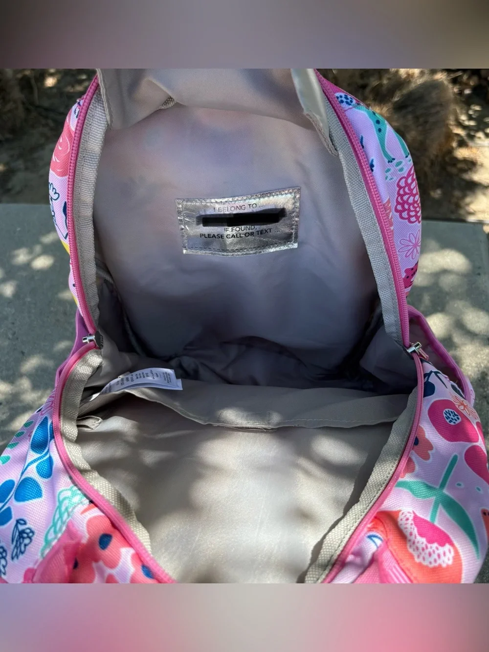 New Pottery Barn Pink Peacock Floral Small Backpack